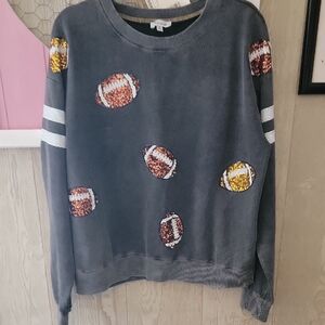 Sequin Football Sweatshirt